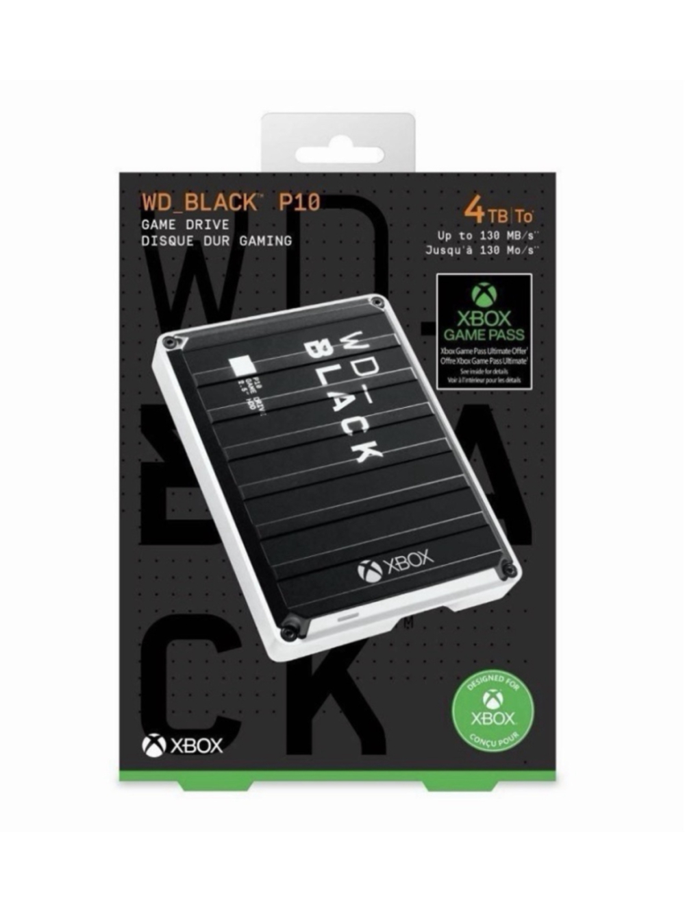 Western Digital BLACK P10 Game Drive for Xbox 4TB External USB 3.2